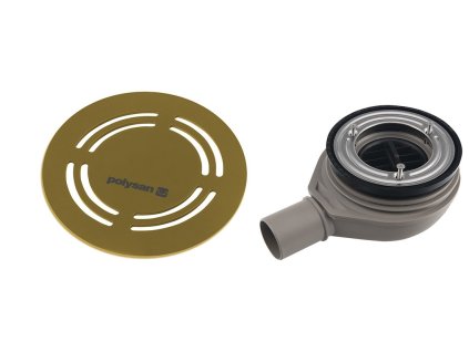 Polysan FLEXIA vaničkový sifón, otvor vaničky 90mm, DN40, zlato mat 17782