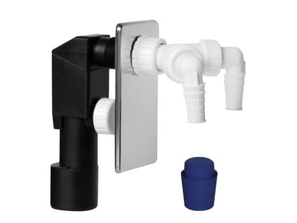 Bruckner Podomietkový práčkový sifón, 2 prípojky, DN40/50, nerez lesk 168.452.3