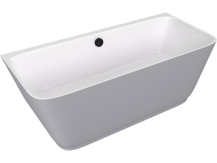 Polysan SKYLLA nástenná stojaca vaňa liaty mramor 170x75x60cm, biela/šedá mat 72430.32