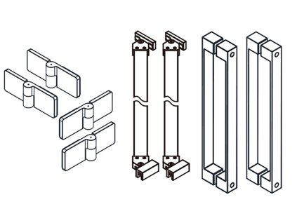 Gelco TRINITY komponenty dverí pre rohový vstup, chróm GT22CH