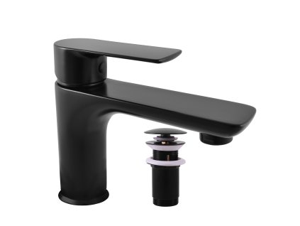 VLTAVA - Umývadlová batéria s výtokom, čierna - matná VT427.0KCMAT, RAV Slezák