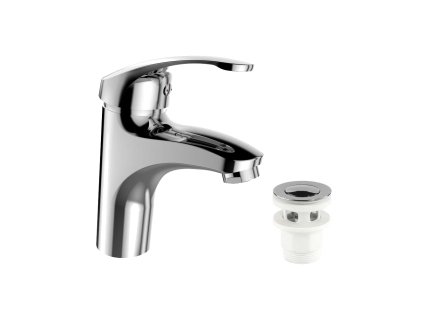 Mereo Umývadlová stojanková batéria vyššia, Sonáta,  s clic-clac CH03P, chróm CB10104NC