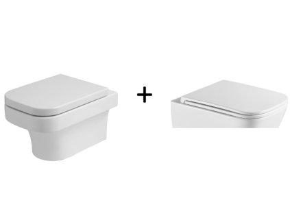 AZZURRA Závesné WC TULIP so sedadlom FLAT KEAZTUWC+OLKLT052ESED