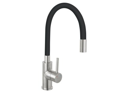 Novaservis Drezová stojanková batéria s elast. ramienkom, čierna-nerez 70710,4C