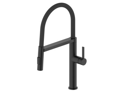 Sapho ATON stojanková drezová batéria so sprškou, čierna mat EV125B