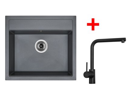 Sinks SOLO 560 Titanium + ELKA Black matt G23972