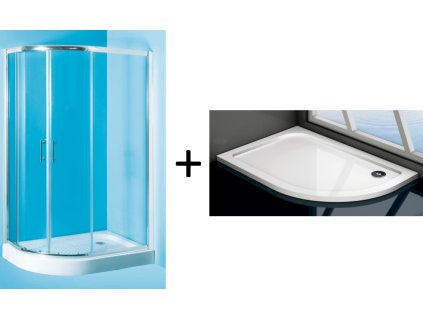 Hopa Sprchový asymetrický kút + vanička VENETS Farba rámu - Chróm/Leštený hliník (ALU), Rozmer A - 120 cm, Rozmer B - 80 cm, Smer zatvárania -  Ľavé (SX), Výplň - Číre bezpečnostné sklo - 5 mm OLBIBI210LBV+VANKASCTVR8012R