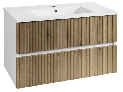 Aqualine PANEDA STRIP umývadlová skrinka 89,5x55x45,2cm, dub emporio PN390