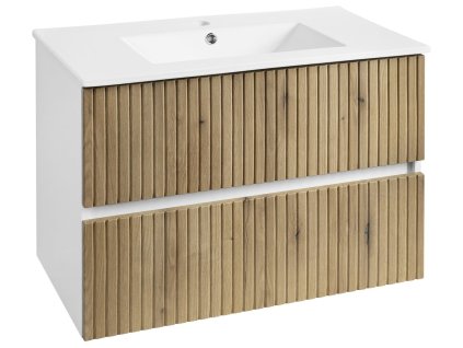 Aqualine PANEDA STRIP umývadlová skrinka 79,5x55x45,2cm, dub emporio PN380