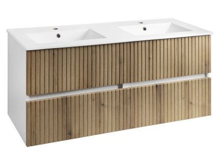 Aqualine PANEDA STRIP umývadlová skrinka 119x55x45,2cm, dub emporio PN312