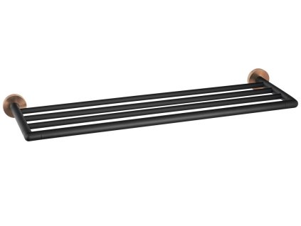 Sapho LARISSA polička na uteráky 600mm, čierna/meď mat WS028BC