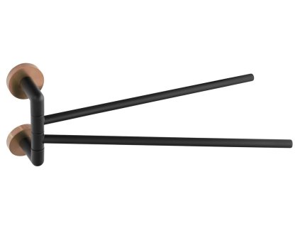 Sapho LARISSA dvojitý držiak uterákov otočný 350mm, čierna/meď mat WS021BC