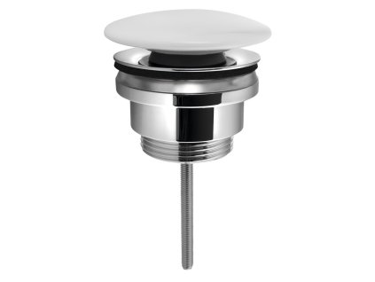 Sapho Umývadlová výpust 5/4", click-clack, veľká keramická zátka, 5-65mm, biela CV1110C