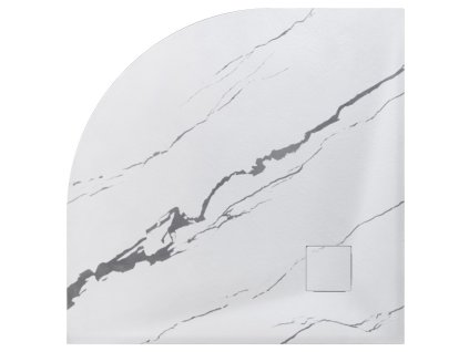 BESCO Štvrťkruhová sprchová vanička VEXO MARBLE - biela VANKVEX90CTVRMW