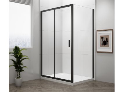 Polysan EASY BLACK obdĺžniková sprchová zástena 1000x700mm L/P varianta EL1015B-01