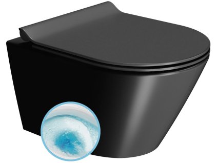 GSI KUBE X závesná WC misa, GeniusFlush, 36x50cm, čierna dual-mat 941226