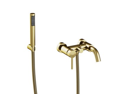 BESCO Nástenná vaňová batéria ILLUSION Zlatá brúsená s príslušenstvom BABWISBZ