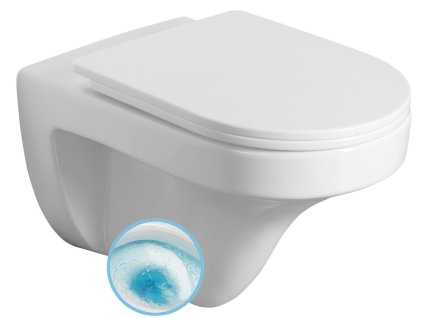 Aqualine DENICA závesná WC misa, Vortex Rimless, 36x52cm, biela PS8512