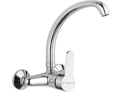 Bruckner SIEGER nástenná batéria s vysokou hubicou, chróm 914.015.1