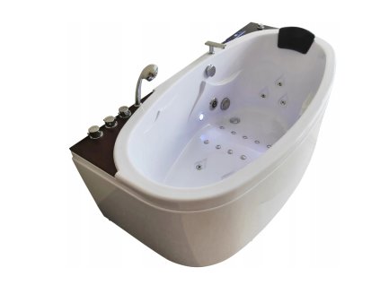 Hydromasážna vaňa Full 170×85 cm - biela, s automatickým splachovaním | Aplomo, HMVF17085