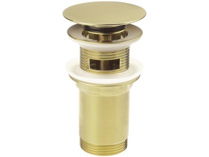 Aplomo Umývadlový alebo bidetový vývod clic-clac s objímkou, brúsené zlato, NHC_R10U