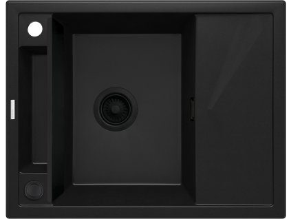 Aplomo Magnetic 64 granitový drez s odkapávačom, čierny, ZRM_N11A