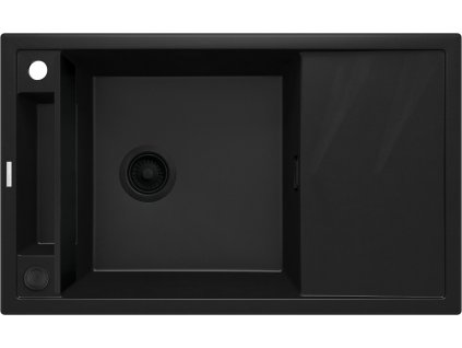 Aplomo Magnetic 82 granitový drez s odkapávačom, čierny, ZRM_N113