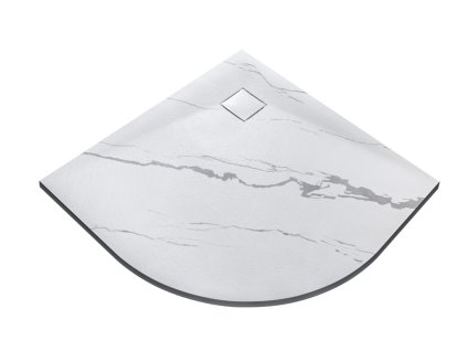 Besco Vexo 90x90 štvrťkruhová sprchová vanička, mramor, VM-90-90-P