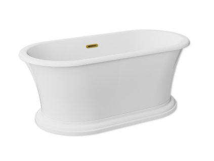 Besco Ziva 160x75 voľne stojaca akrylátová vaňa so štrbinovým prepadom, WWA-160-ZSC