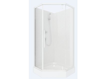 Päťhranný sprchový box Savana Veduta Diamond White 90x90, Y804W-90