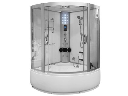 Aplomo Luxor White 135x135x220 masážny sprchový box s hydromasážnou vaňou, MO-08135W