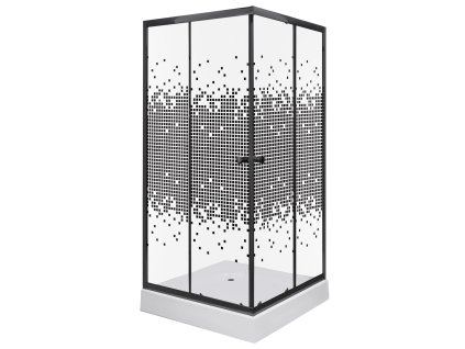 Kerra Pixel SQ Black štvorcový sprchový kút s vaňou Veľkosť sprchového kúta: 90x90cm, PIXBL90