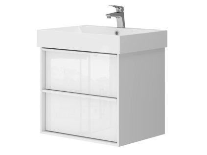Lavedo Quadra White 60 kúpeľňová skrinka s umývadlom, lesk, QDWH60