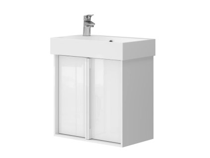 Lavedo Quadra White 55 kúpeľňová skrinka s umývadlom, lesk, QDWH55