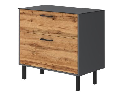 Lavedo Afina Grey/Wotan Oak 80 kúpeľňová skrinka s prípravou na akékoľvek umývadlo, AF-80-HPL-WO-GR