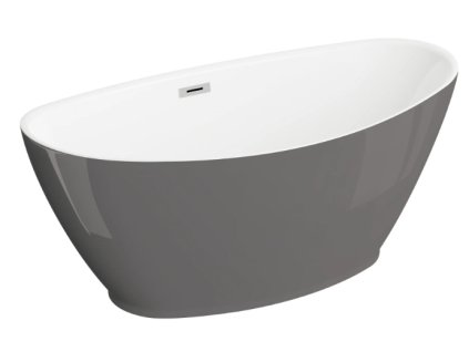 Polimat Mango 150x75 voľne stojaca akrylátová vaňa, grafitová, 00524