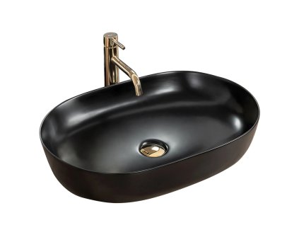 Rea Cleo 61 keramické umývadlo na dosku, čierna matná, REA-U0035