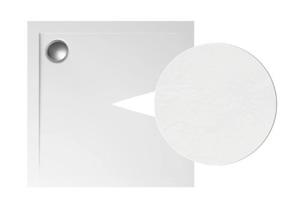 Polimat Geos štvorcová sprchová vanička, kamenná štruktúra Veľkosť vaničky: 80x80cm, 23778_80X