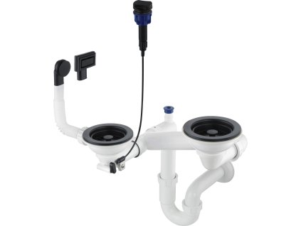 Aplomo Nerezový sifón pre granitové drezy 1,5 a 2, čierny, ZXY_N973