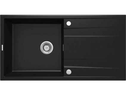 Aplomo Eridan 100 granitový drez s odkapávačom, čierny, ZQE_N713