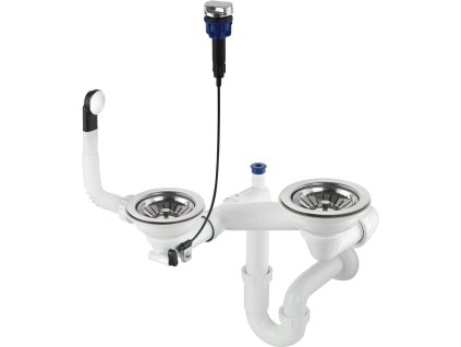 Aplomo Nerezový sifón pre granitové drezy 1,5 a 2, chróm, ZXY_9973