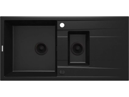 Aplomo Eridan 1,5 granitový drez s odkapávačom, čierny, ZQE_N513