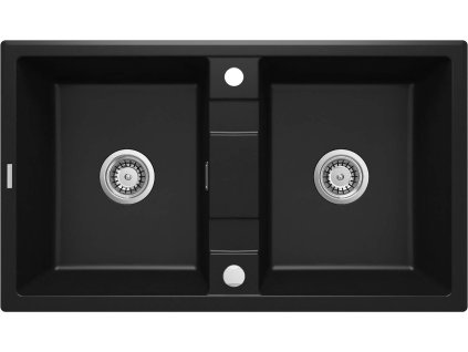 Granitový drez Aplomo Eridan 2, čierny, ZQE_N203