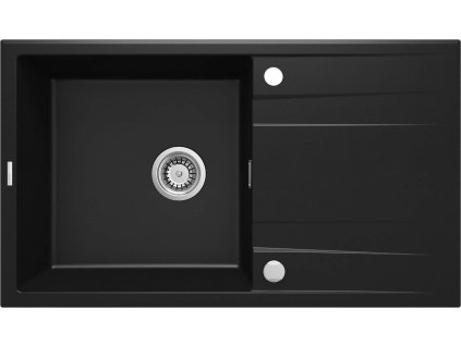 Aplomo Eridan 85 granitový drez s odkapávačom, čierny, ZQE_N113