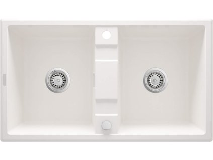 Granitový drez Aplomo Eridan 2, biely, ZQE_A203