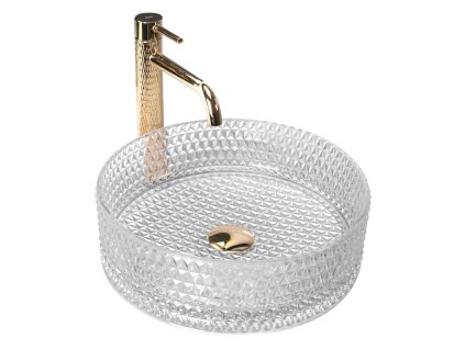Rea Cristal Transparent 35 sklenené umývadlo na dosku, REA-U9670