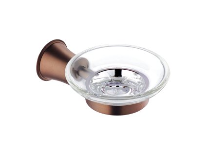 Aplomo Art Line sklenená mydelnička s mosadzným držiakom, starožitná meď, AL53420ORB