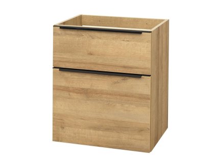 Mereo Mailo, kúpeľňová skrinka, 61cm, dub Riviera, čierne madlo CN520SB