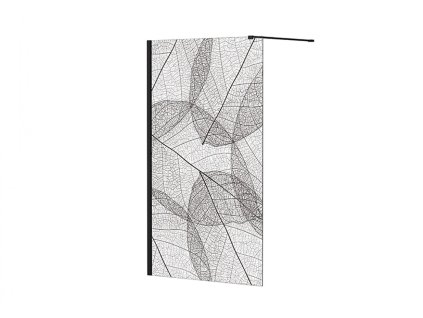 Besco Leafy Walk In sprchový kút, čierny Veľkosť: 120 cm, LF-120-200C