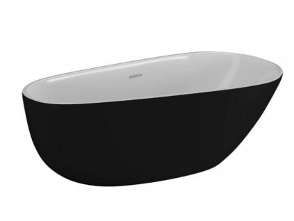 Polimat Shila voľne stojaca akrylátová vaňa 170x85, čierna matná, 00345